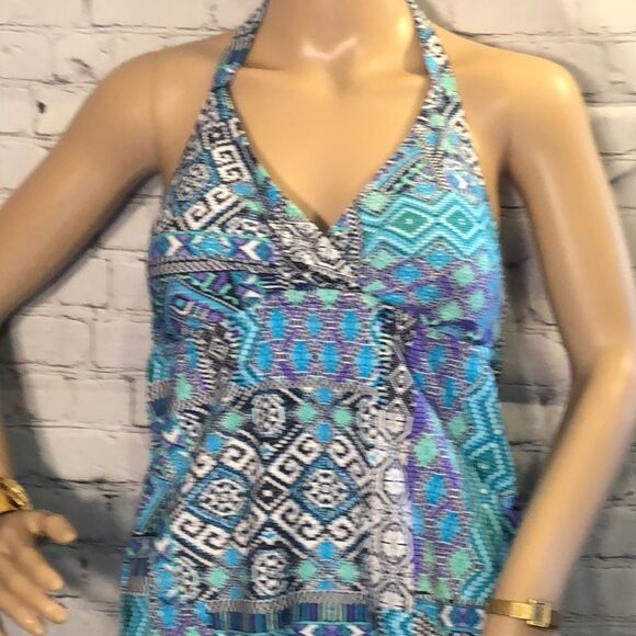 Mossimo NWT Geometric Print Tankini Top M - Picture 2 of 10